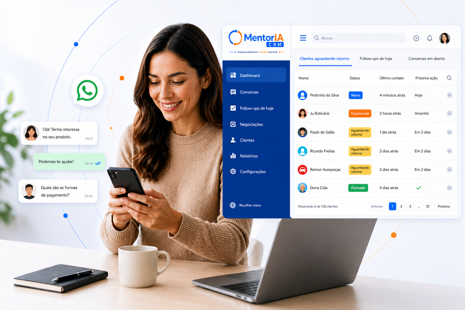 Interface MentorIA CRM
